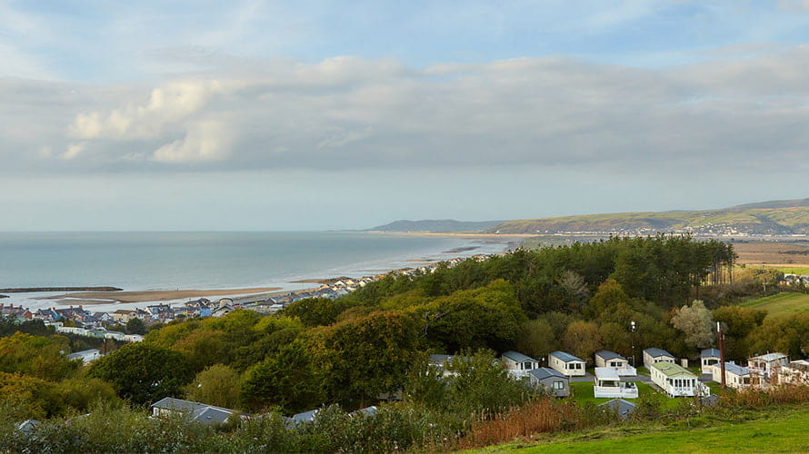 A view of the coast from Brynowen Holiday Park on the West Coast of Wales