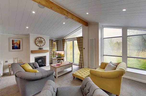 Interior of a lodge at White Acres Holiday Park