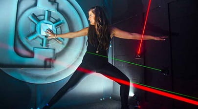 taking on the lazers at Lazer Planet