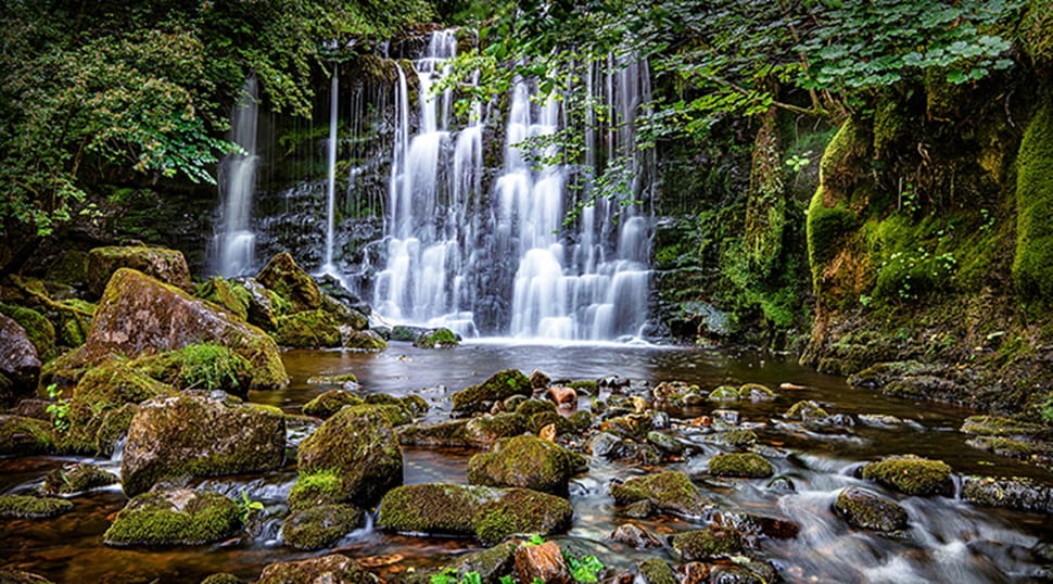 a stunning waterfall in the Yorkshire Dales