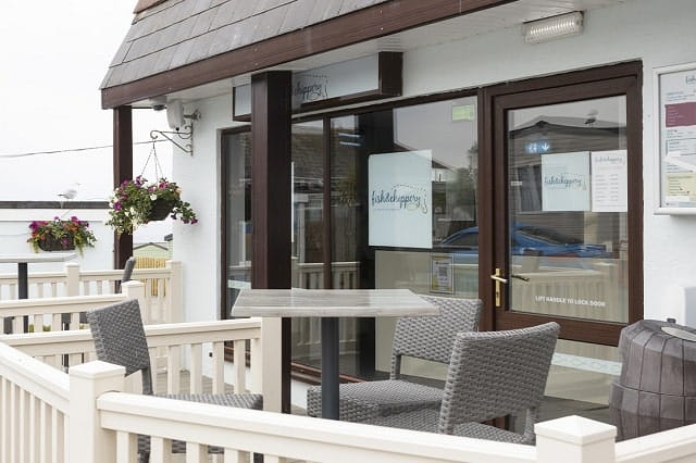 The fish and chip takeaway at Crantock Beach Holiday Park
