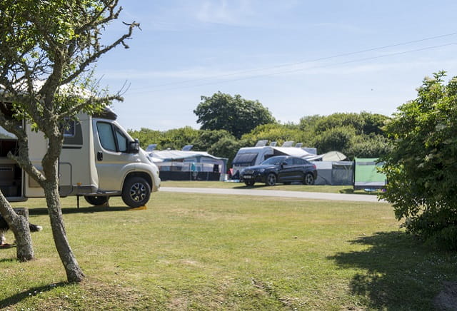 Touring and camping site at Hollywell Bay Holiday Park