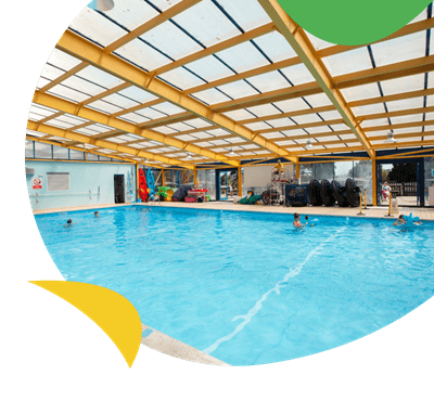 The heated indoor swimming pool at Looe Bay Holiday Park