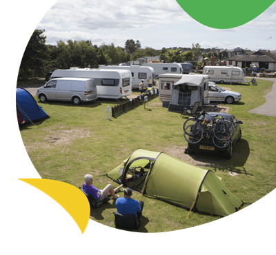 A touring and camping field at Nairn Lochloy Holiday Park