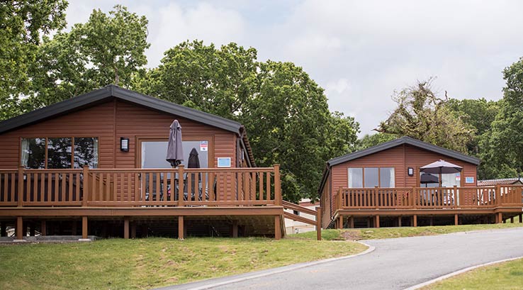 Wooden lodges at Thorness Bay Holiday Park