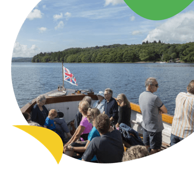 Conniston Launch boat trip near White Cross Bay Holiday Park