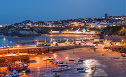 Newquay town at night