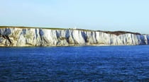 Blue sea in front of The White Cliffs of Dover