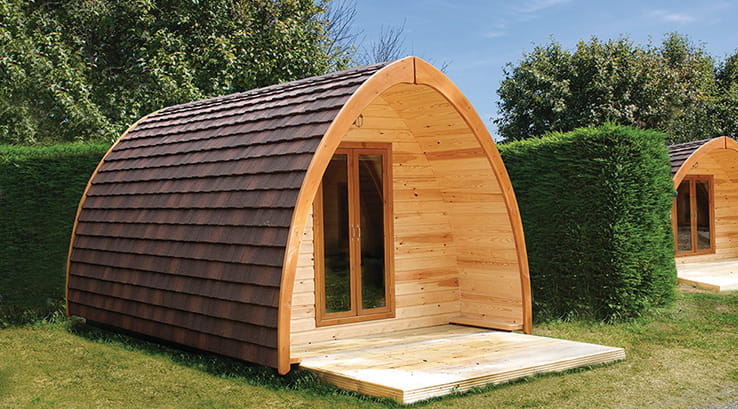 wooden glamping pod